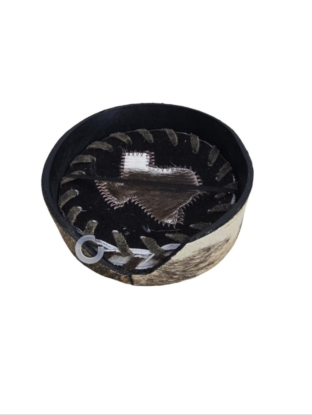 Southwestern Cowhide Coaster w/ Holder Set Of 4 Coasters & 1 Holder Texas Design - Picture 10 of 11